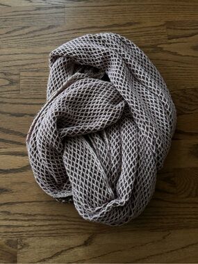 Light Mauve Knit Mesh Infinity Scarf - Women Accessories